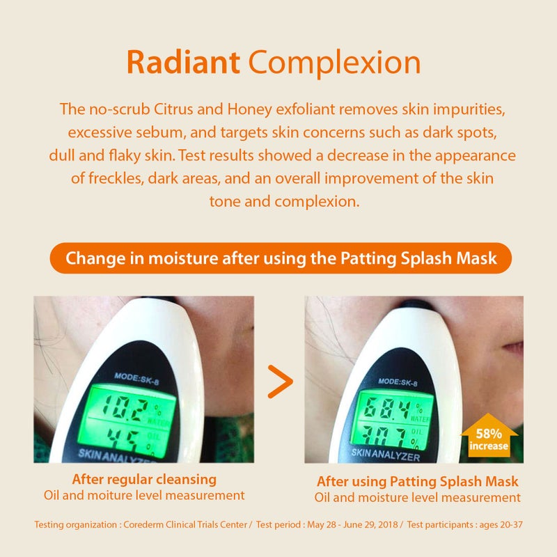 BLITHE Patting Splash Mask Exfoliating Face Wash with Yellow Honey - Korean Chemical Exfoliant for Face AHA Lactic Acid for Dark Spots, Energy Citrus for Skin Brightening & Radiance 5.07 Fl Oz - Image 4